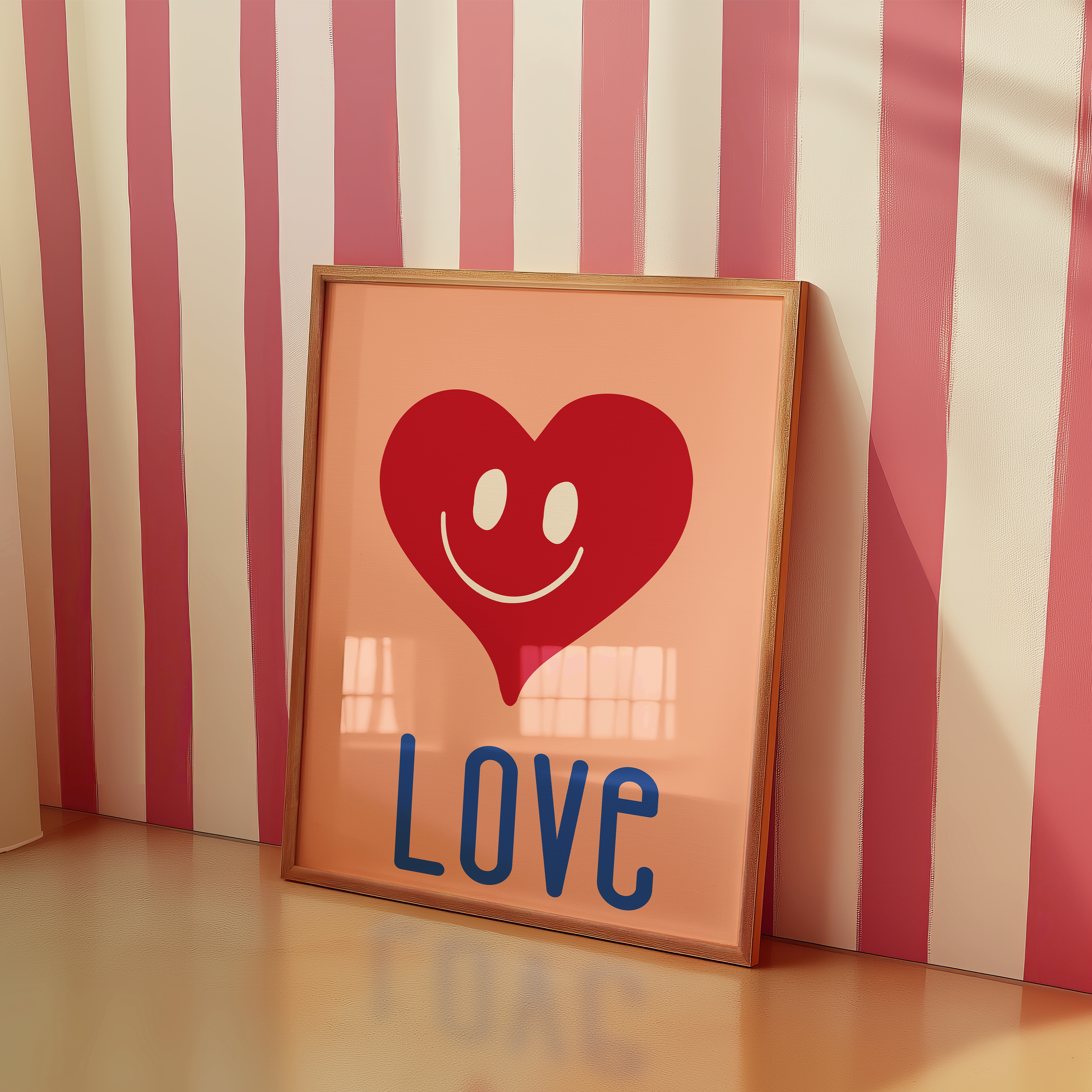 a picture frame with a smiley face on it