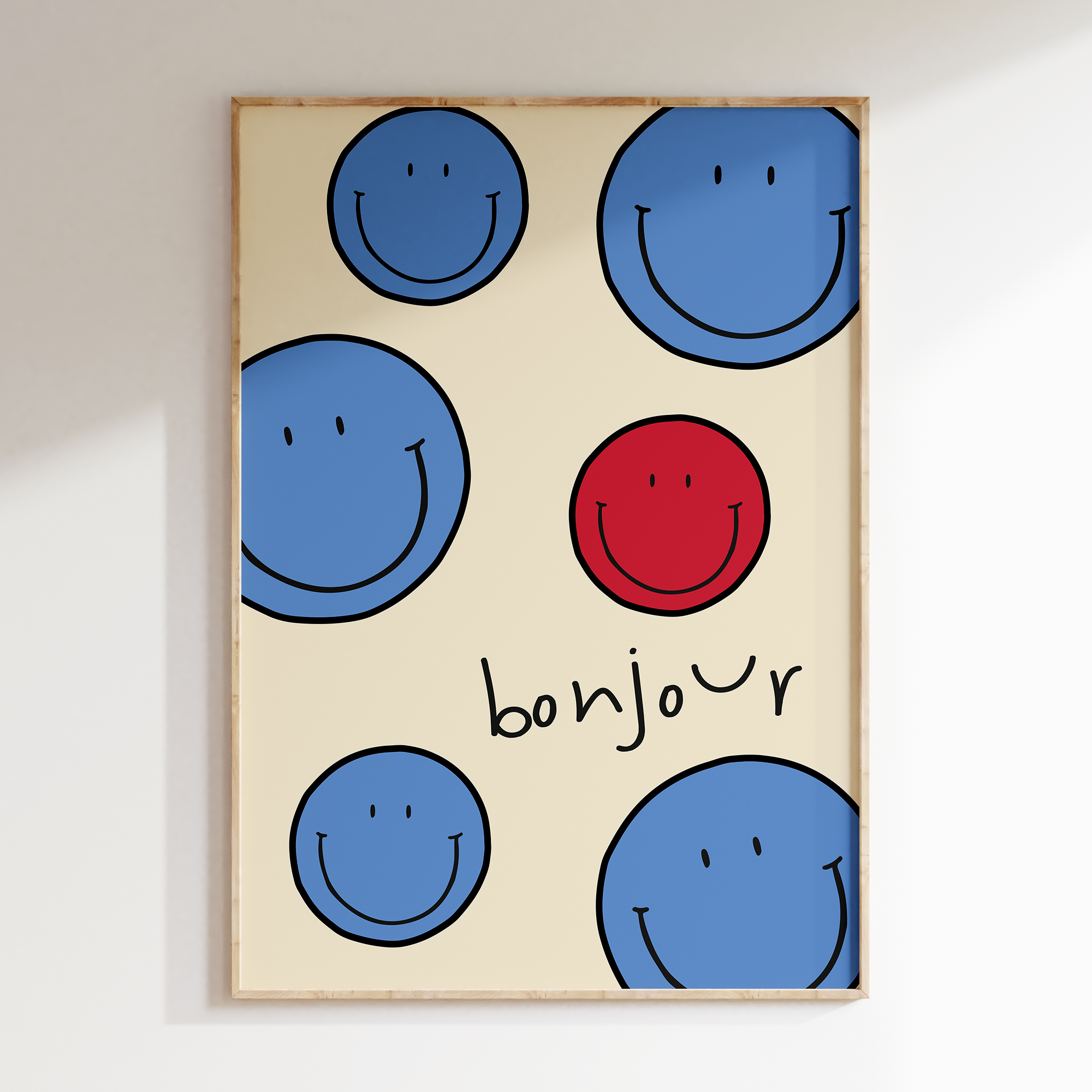 a picture of a picture of a smile on a wall