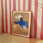 a picture of a cartoon character on a wall