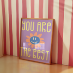 a picture frame with a picture of a smiling sunflower