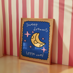 a picture frame with a picture of a sleeping moon