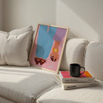 modern illustration of stylish woman holding wine glass feminine wall art print