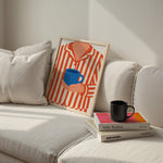 striped pajama coffee illustration poster cozy morning lifestyle wall art print