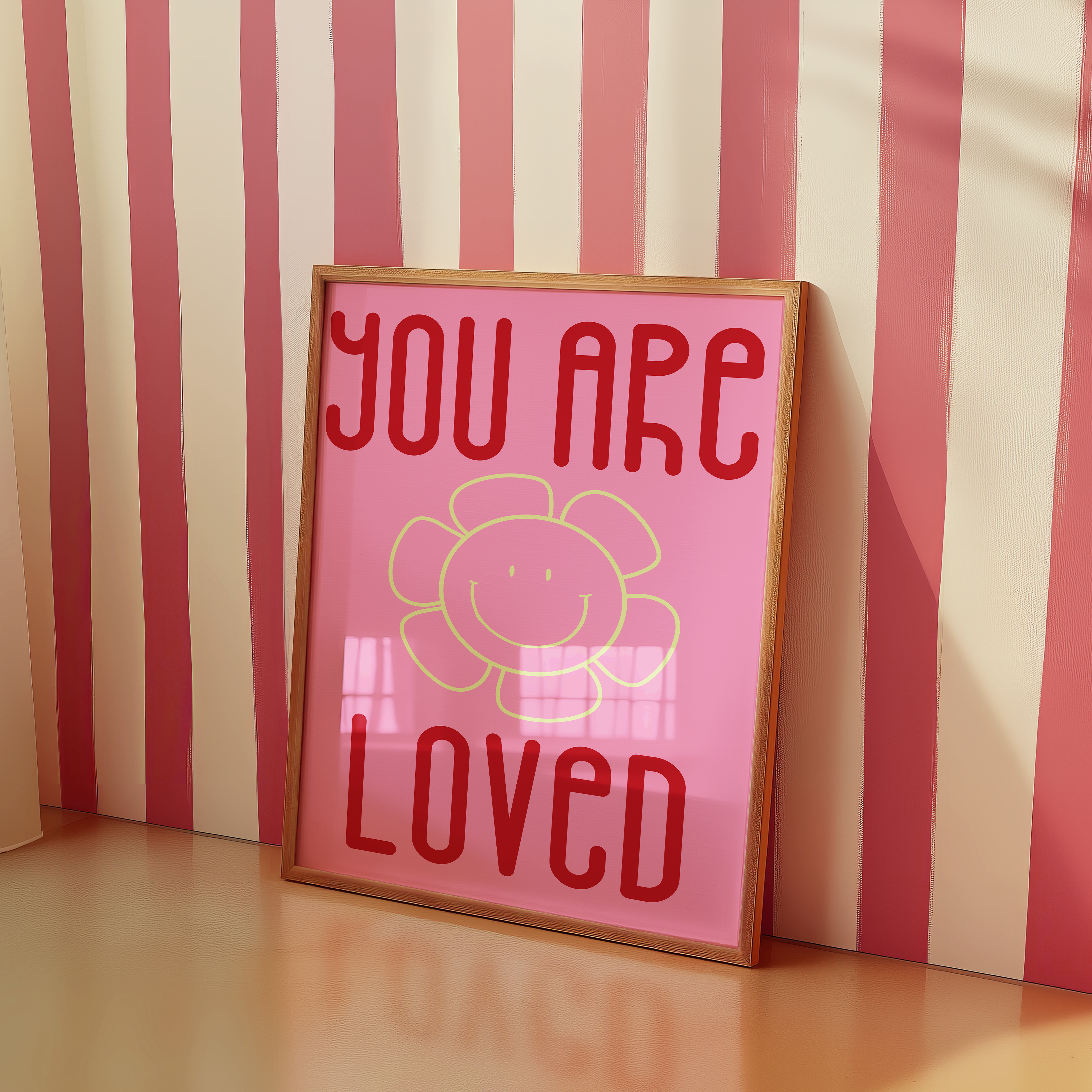 a pink picture frame with a picture of a teddy bear on it